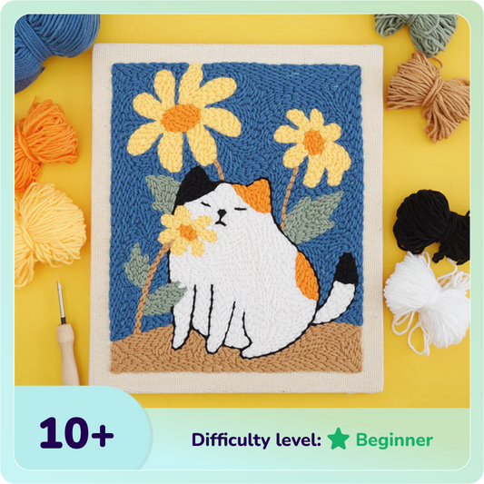 Blossom Kitty & Tabby Cat Punch Needle Bundle