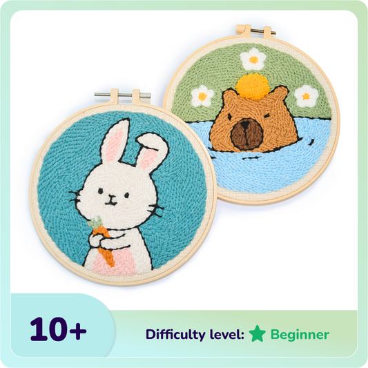 Bunny & Capybara Punch Needle Bundle