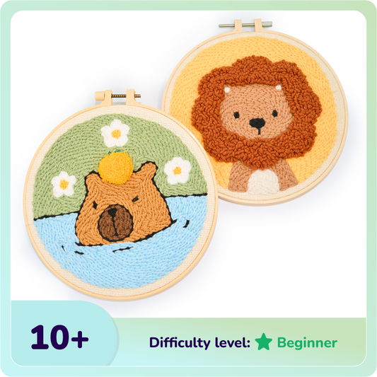 Capybara & Lion Punch Needle Bundle